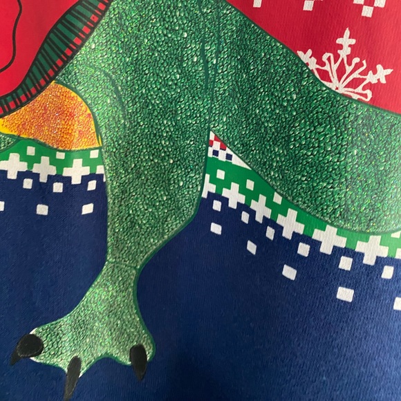 SOLD! Holiday Time: Ugly Dinosaur Sweater! Oversized! Size 3XL - Picture 7 of 8